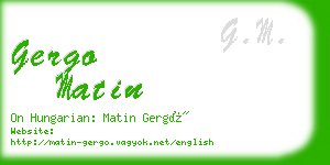 gergo matin business card